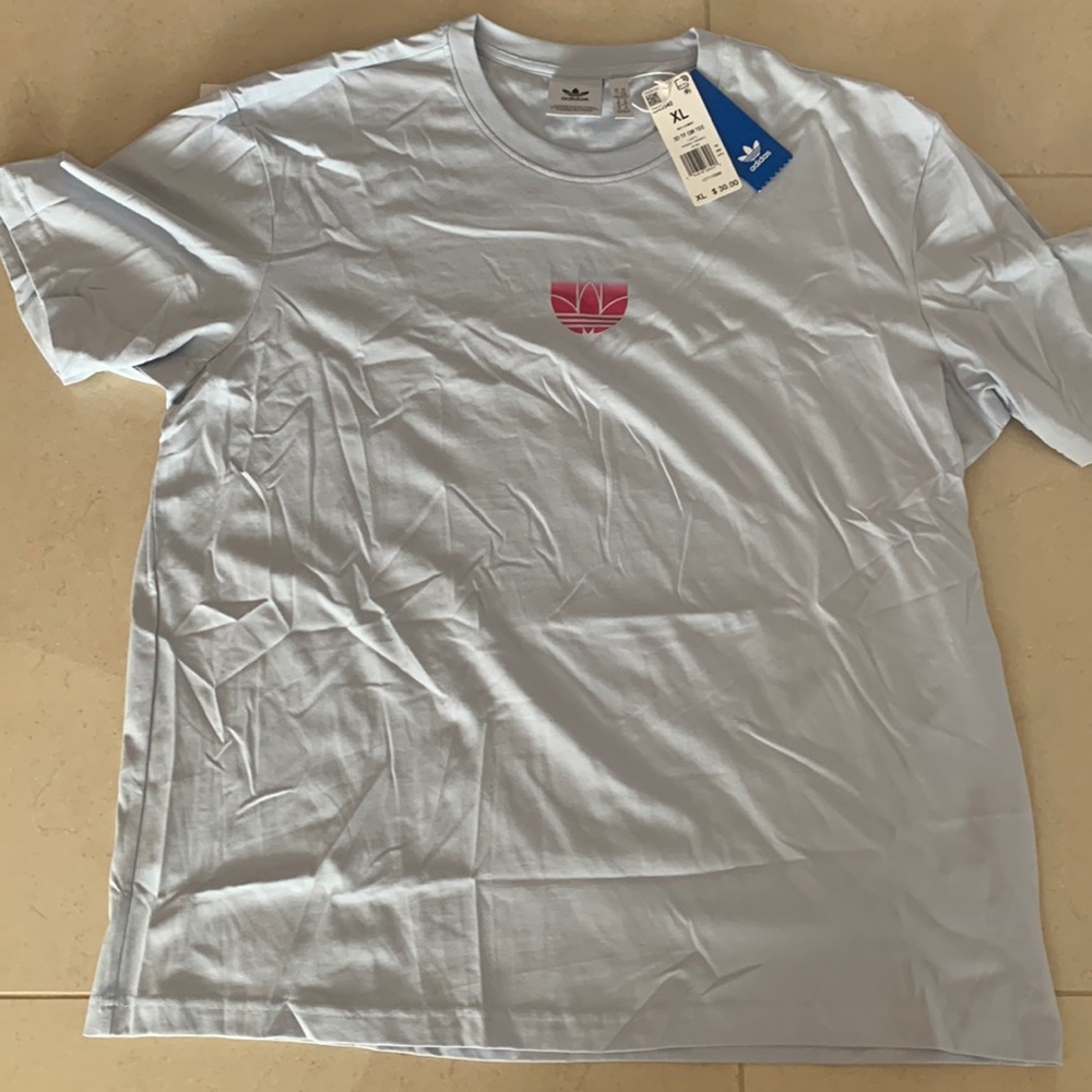 NWT Adidas men XL 3D TF OM TEE. Halo Blue. Never been worn non smoking house.